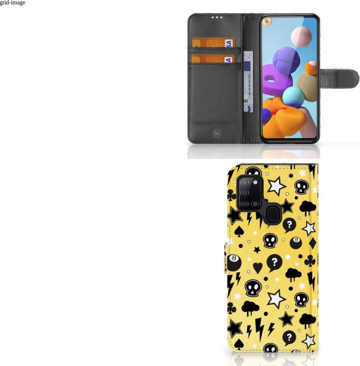 Telefoonhoesje met Naam Samsung Galaxy A21s Punk Geel