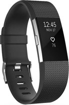 MaxVision Geschikt Voor Fitbit 2 Bandje  Zwart Large - Silicone - Smartwatch - Luxe sport bandje - Comfortabel