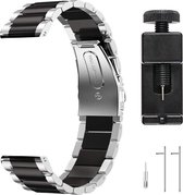 Smartwatch bandje - Geschikt voor Samsung Galaxy Watch 46mm, Samsung Galaxy Watch 3 45mm, Gear S3, Huawei Watch GT 2 46mm, Garmin Vivoactive 4, 22mm horlogebandje - RVS metaal - Fu