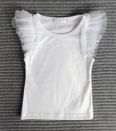 Top met Tulen Mouwtjes - Wit - Maat 92