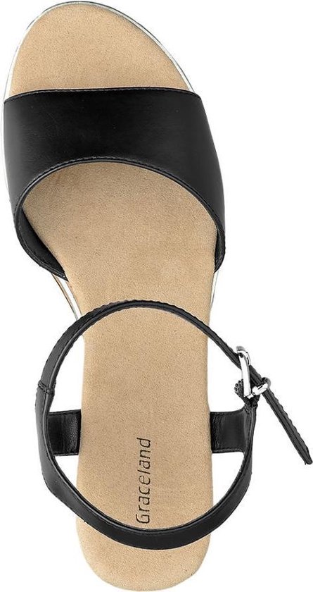 Graceland Dames Zwarte sandalette - Maat 39 | bol.com