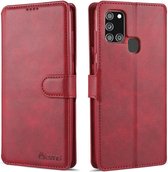 AZNS Samsung Galaxy A21S Portemonnee Stand Hoesje Rood