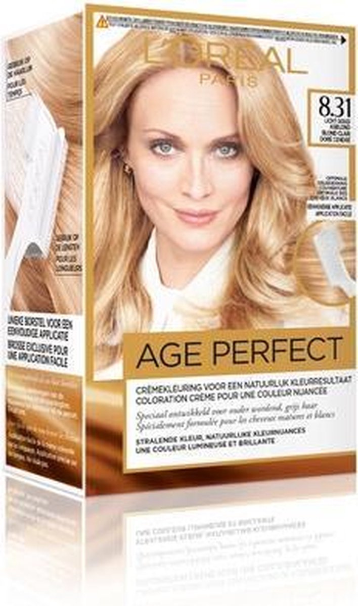 3x L'Oréal Excellence Age Perfect Haarverf 8.31 Licht Goud Asblond