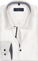 CASA MODA comfort fit overhemd - wit structuur (contrast) - Strijkvrij - Boordmaat: 41