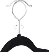 Relaxdays kledinghanger met clips - 12 stuks - fluweel - klerenhanger - broekhangers - zwart