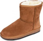 Lederen suede boots laarzen gevoerd met lamswol maat 43 kleur camel