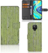 Wallet Book Case Xiaomi Redmi Note 9 Pro | Note 9S Telefoon Hoesje Green Wood
