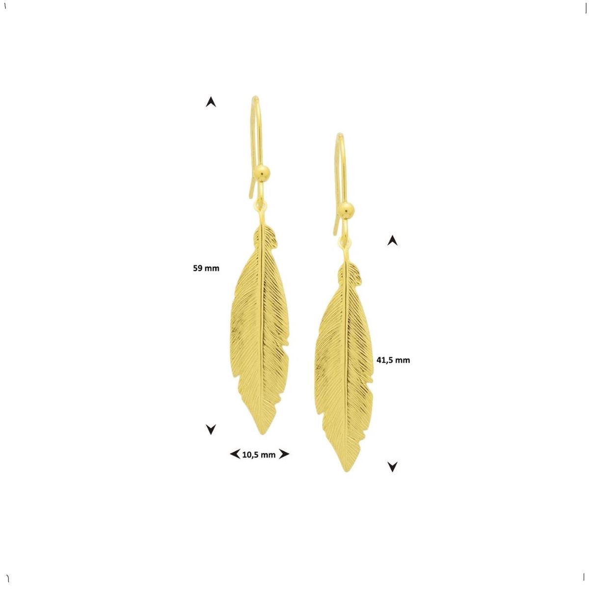 Boucles d'oreilles pendantes plume en argent 925, longueur de 40 mm