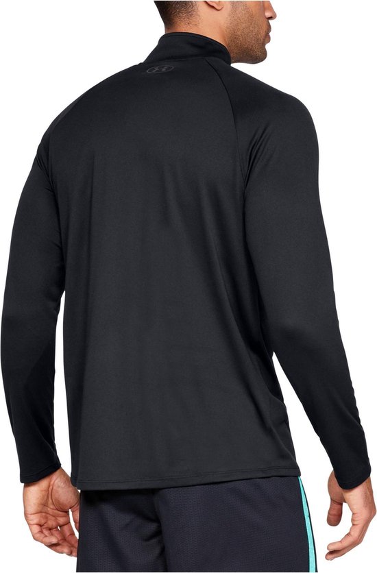 Under Armour UA Tech 2.0 1/2 Zip-BLK Heren Sporttrui - Zwart - Charcoal