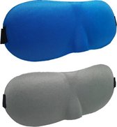 3D Slaapmaskers Grijs & Licht Blauw - Thuis - Slaapmasker - Verduisterend - Onderweg - Vliegtuig - Festival - Slaapcomfort - oDaani