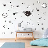 Muurstickers - Ruimte - Sterren Zon Sterren - Muur Sticker - Cartoon - Kinderkamer