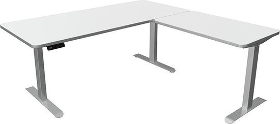 Bureau d'angle assis-debout Move-3 premium blanc 180x180cm