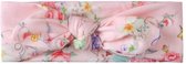 Haarband Baby met Knoop - Baby Meisje Haarband - Baby Haaraccessoires - Katoen - Baby Hoofdband - Bloemen Print - Roze