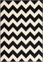 Kayoom laagpolig vloerkleed - contour gesneden in Trendy design 200 x 290 Zwart