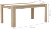 FINLANDEK Eettafel ELÄMÄ van 6 tot 8 personen eigentijdse houten spaanplaat met eiken en mat witte afwerking - B 160 x B 90 cm