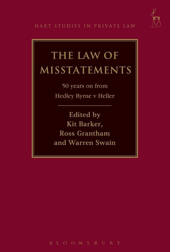 Hart Studies in Private Law - The Law of Misstatements - cover
