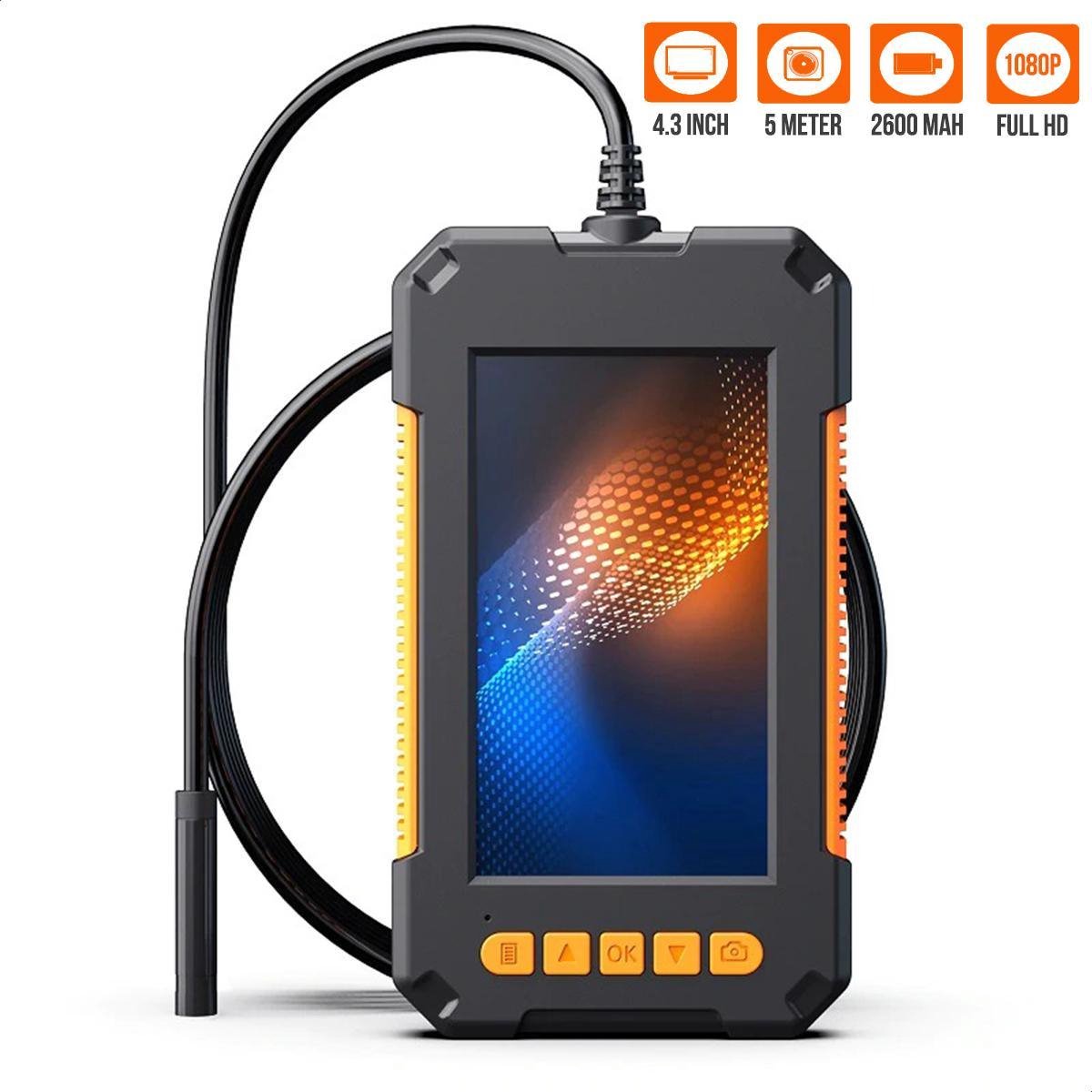 Strex Inspectiecamera met Scherm 5M - 1080P HD - 4.3 inch LCD scherm - IP67 Waterdicht - LED Verlich