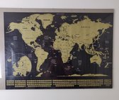 World scratch map | Wereld Kraskaart | Wanddecoratie | Kleurrijke kraskaart | 83 x 60cm XL | Gouden kraslaag | Wereld poster| Kras poster | Krasmap | Kras Wereldkaart