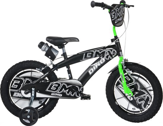 slim thee waarom Dino Bikes Kinderfiets - BMX zwart/groen: 16 inch | bol.com