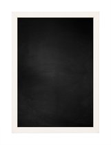 Zwart Krijtbord met Houten Lijst - Wit - 62 x 82 cm - Lijstbreedte: 15 mm - Vlak
