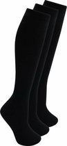 Meisjes Kniesokken|3 paar| kleur zwart Maat 37-38.5|Filles Chaussettes aux genoux 3 paires couleur noir Taille 37-38,5