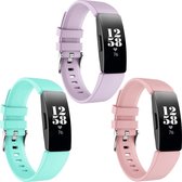 iMoshion Siliconen bandje Multipack voor de Fitbit Inspire - Roze / Paars / Turquoise