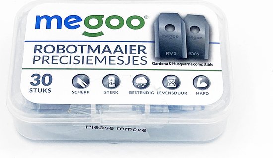 Mesjes voor Husqvarna automower - reservemessen voor Gardena robotmaaier - 30st - RVS - plastic box - Megoo® van Megoo® — afbeelding 5