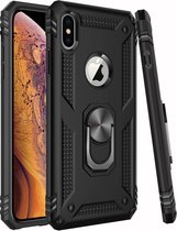 iPhone XR Rugged Ring Armor schokbestendige Hoesje zwart