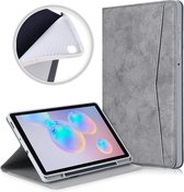 Book Cover Case geschikt voor Samsung Galaxy Tab S6 Lite Hoes Grijs  - PU Leer