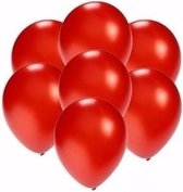 Kleine metallic rode ballonnen 50x stuks - Feestartikelen/Versiering