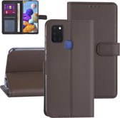 Samsung hoesje voor Galaxy A21S - Bruin - Book Case - Kaarthouder (A217F)