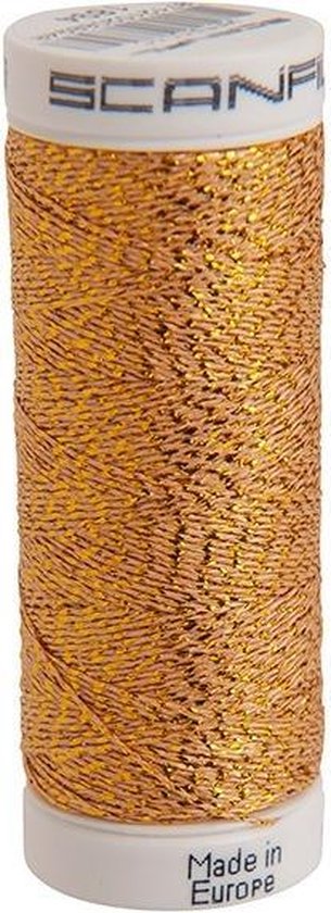 Spoel met goudkleurig metallic borduurgaren, 100m.