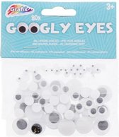 Grafix wiebeloogjes - Googly Eyes - Plakoogjes - Decoratie oogjes - 80 stuks - Wit