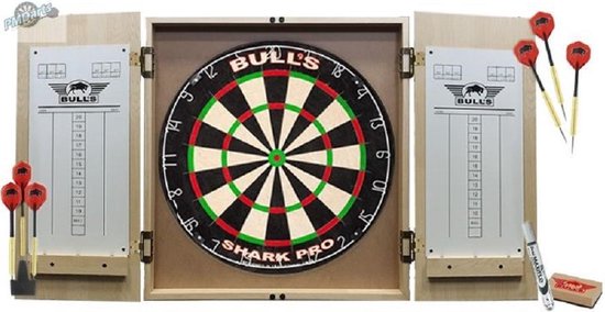Afbeelding van het spel Bull's Deluxe Cabinet Dartboard Pro Set Light Oak