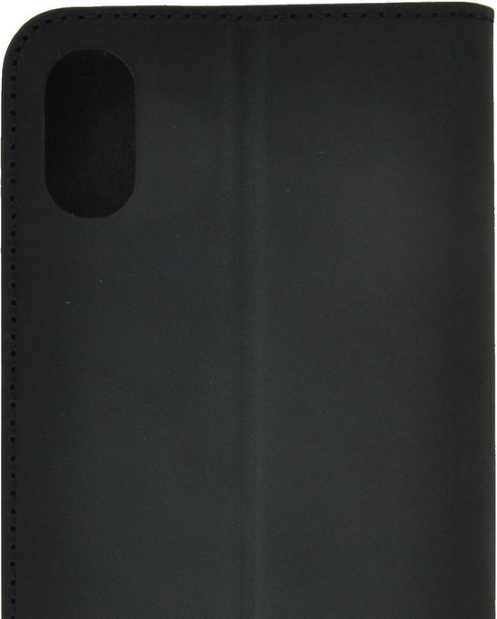 Étui pour iPhone X / Xs Étui de Bookcase hoesje Ultra mince en cuir véritable Couverture Zwart antique Pearlycase