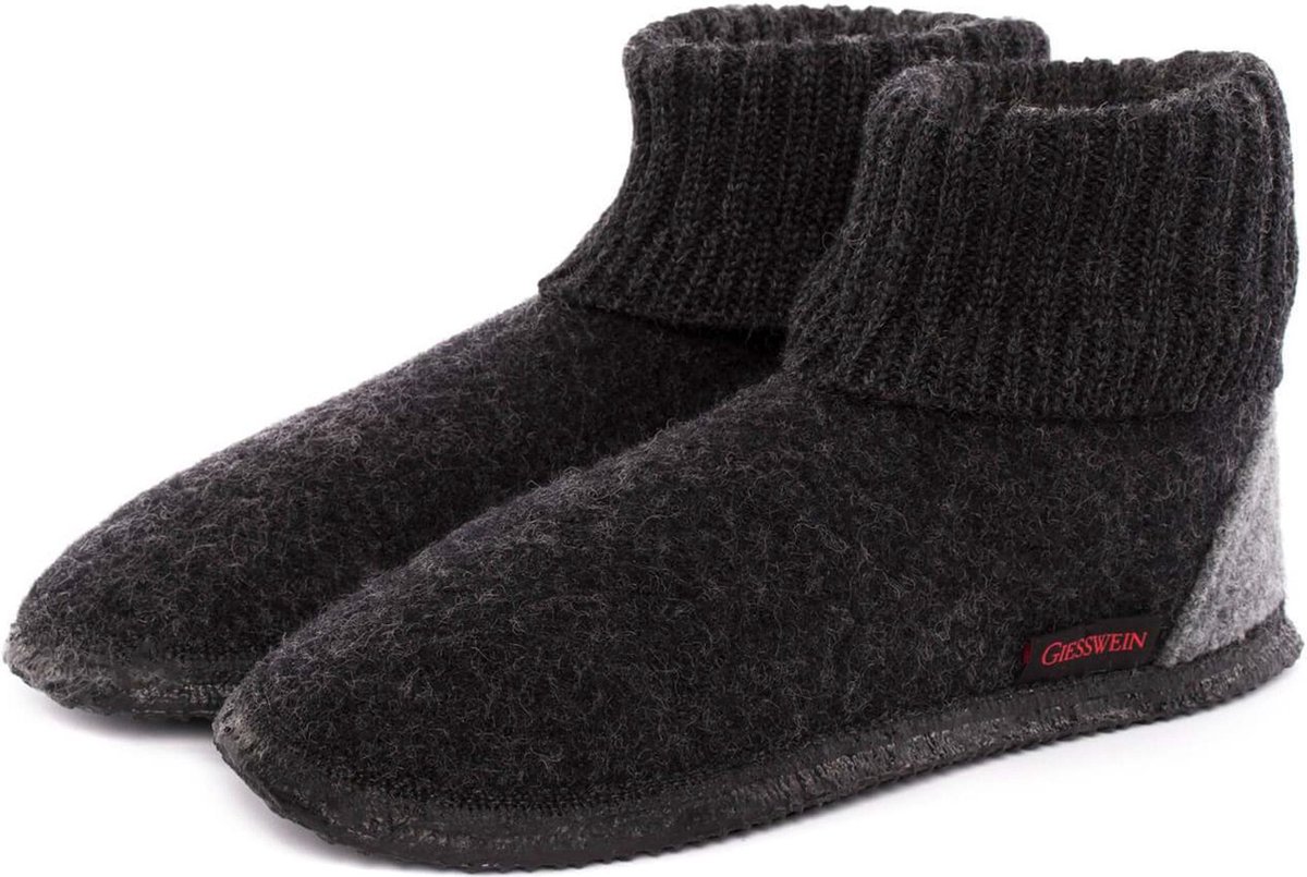 Giesswein Giesswein Kramsach Pantoffel  Sloffen - Maat 40 - Unisex - zwart,grijs