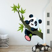 Muurstickers Kinderkamer Panda 100x116cm - Muurdecoratie Babykamer - Panda Speelgoed - Muursticker Dieren