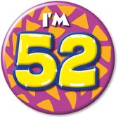 I'm 52 Button 52 Jaar 5,5cm - Multi Colour