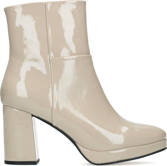 Sacha - Dames - Beige lak enkellaarsjes - Maat 39 | bol.com