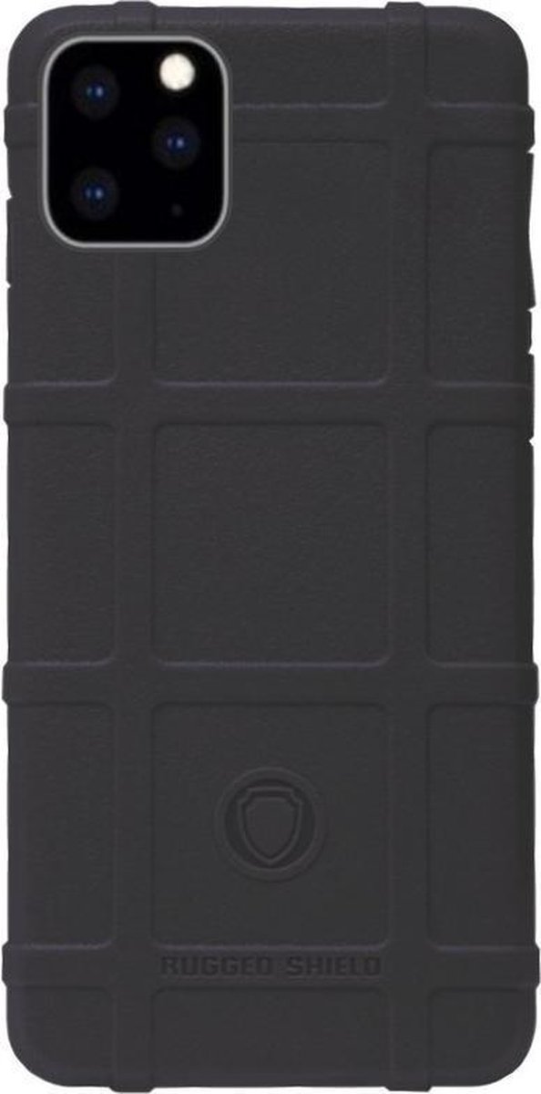 RUGGED SHIELD Rubber Bumper Case Hoesje Geschikt voor iPhone 11 Pro Max - Zwart