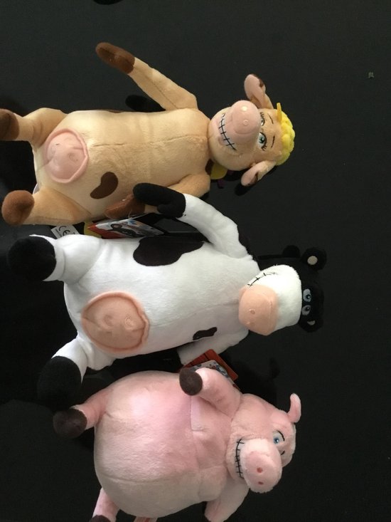 3 peluches (2 vaches + cochon) Jemini Toys "The Crazy Farm" | bol.com