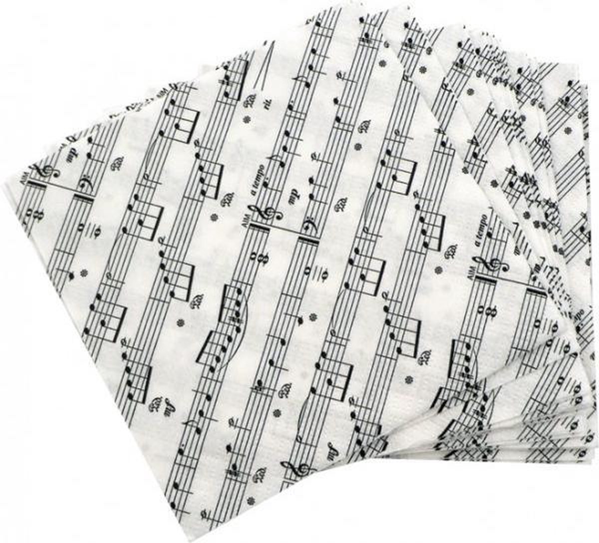 Papieren servetten met bladmuziek groot