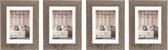 Zep fotolijst - Nelson 5 - Bruin - 10x15 cm - Hout - 4 stuks