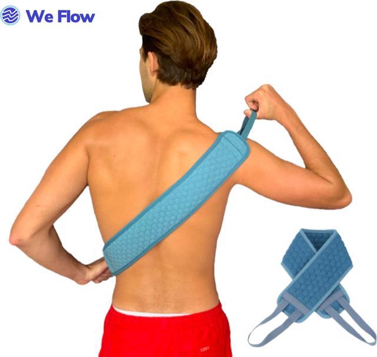 We Flow™ Honinggraat Rug Scrubber – Tweezijdige Douche/ Bad Borstel – lichaamsborstel – XL
