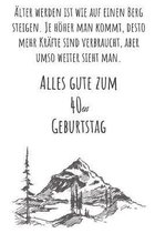 �lter werden ist wie auf einen Berg steigen. Je h�her man kommt desto mehr Kr�fte sind verbraucht, aber umso weiter sieht man. Alles gute zum 40en Geb