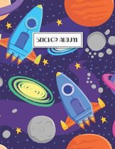 Sticker Album: Space Galaxy Blank Sticker Journal for Kids 8.5x11 Large Size 100 Pages