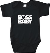 Rompertjes baby met tekst - Boss Baby - Romper zwart - Maat 62/68