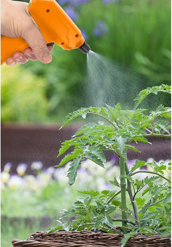 Toolland Drukspuit, elektrisch, regelbare sproeikop, ledindicator, 1 liter, wit/oranje/zwart van Merkloos	 — afbeelding 4