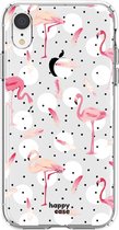 HappyCase Apple iPhone XR Hoesje Flexibel TPU Flamingo Print