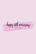 Happy 10th Anniversary Notebook: Pink celebration lined paperback jotter